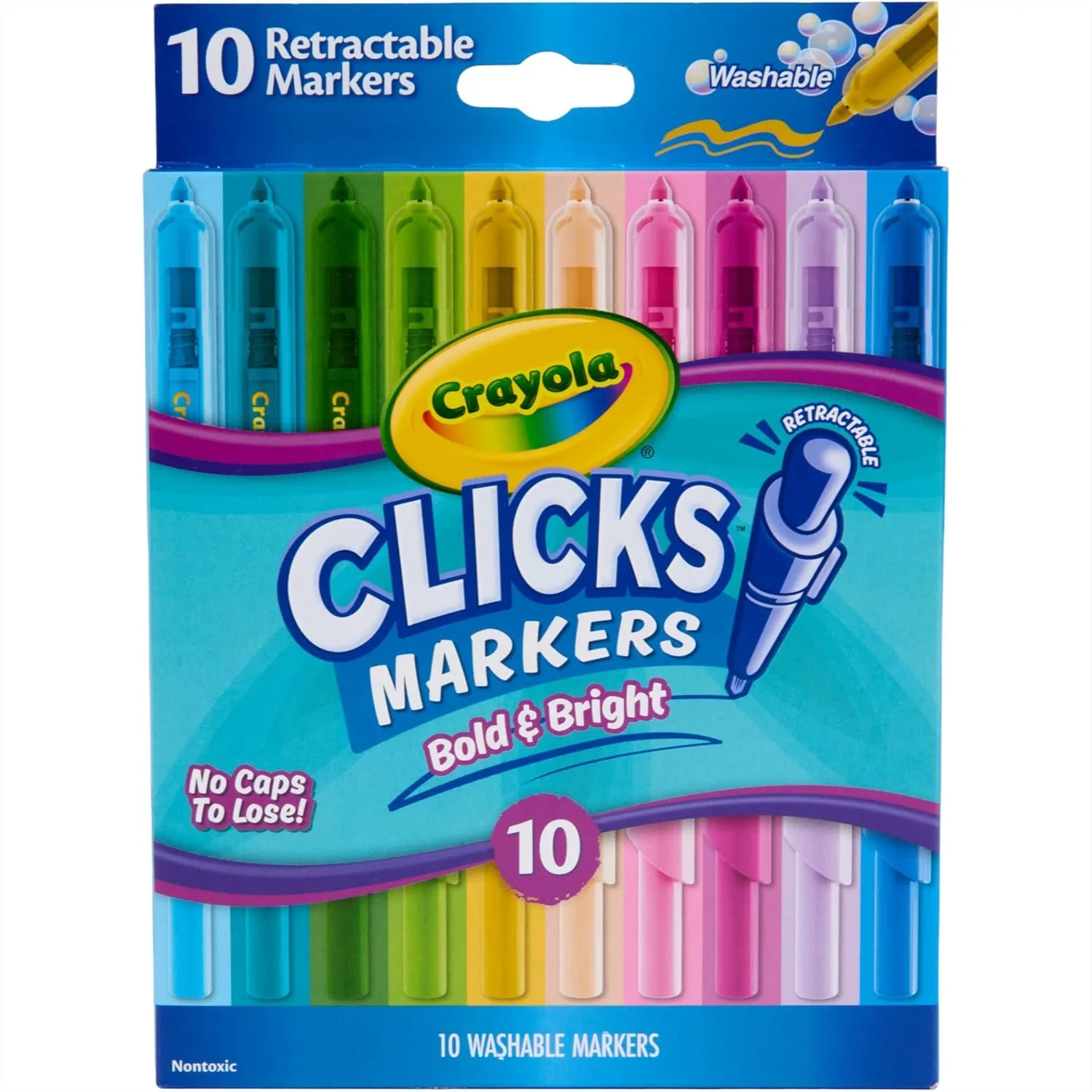 

10 Count Retractable Washable Markers Bold Colors For Kids Classroom School Supplies Spring Crafts