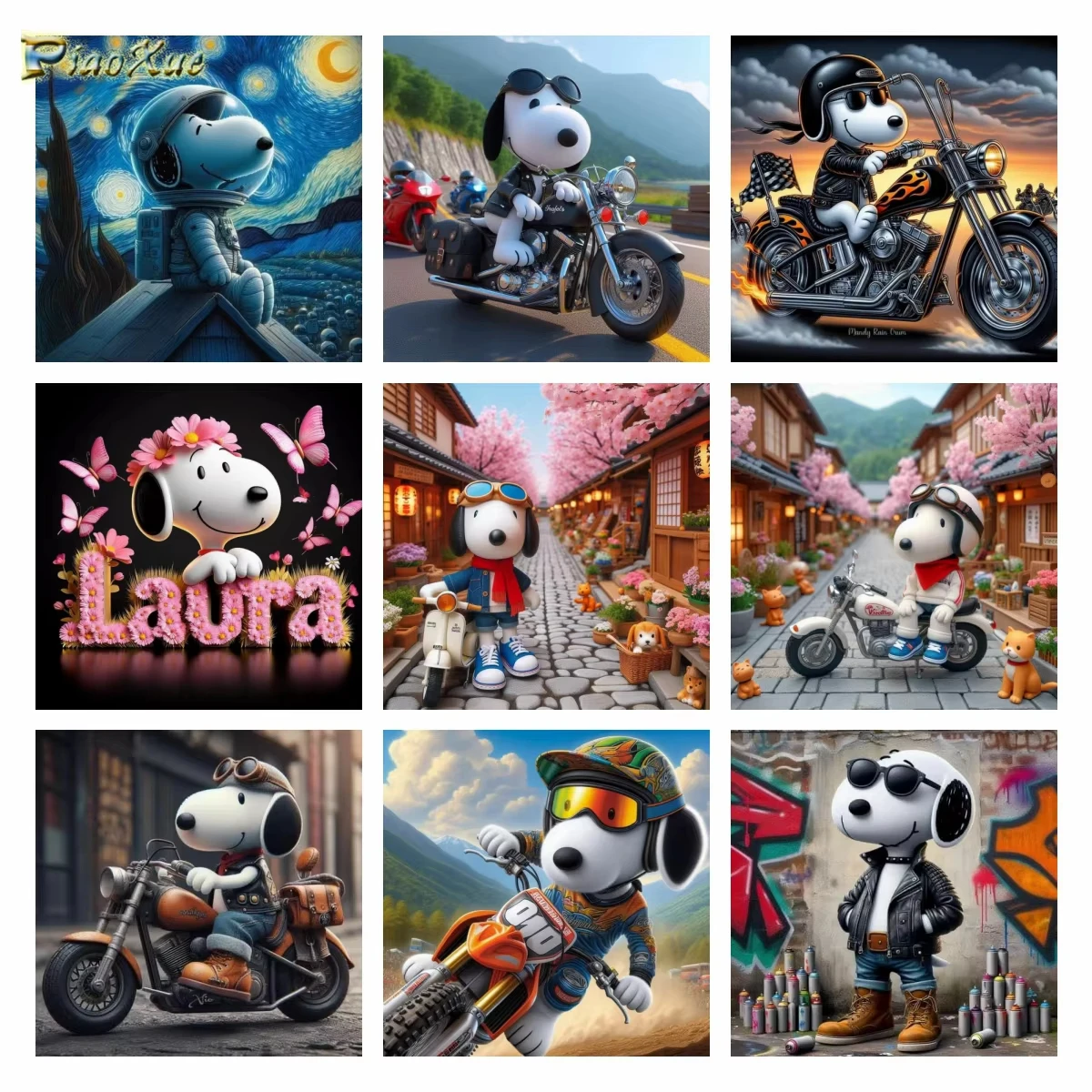 

DIY алмазная живопись Снупи Мотор крутой мультфильм искусство набор для вышивки крестом аниме вышивка мозаика ремесло домашний декор детский подарок