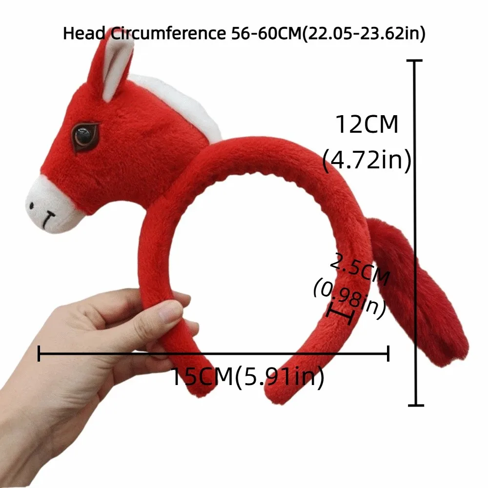 Style chinois mascotte bandeau dessin animé cheval cheveux cerceau nouvel an doux poney casque pour Costume fête unisexe coiffure