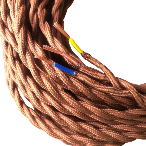 3 Core 0.75mm Vintage Woven Electrical Wire Colored Twist Braided Fabric Flex Power Cable Electric Light Lighting Cord 18awg