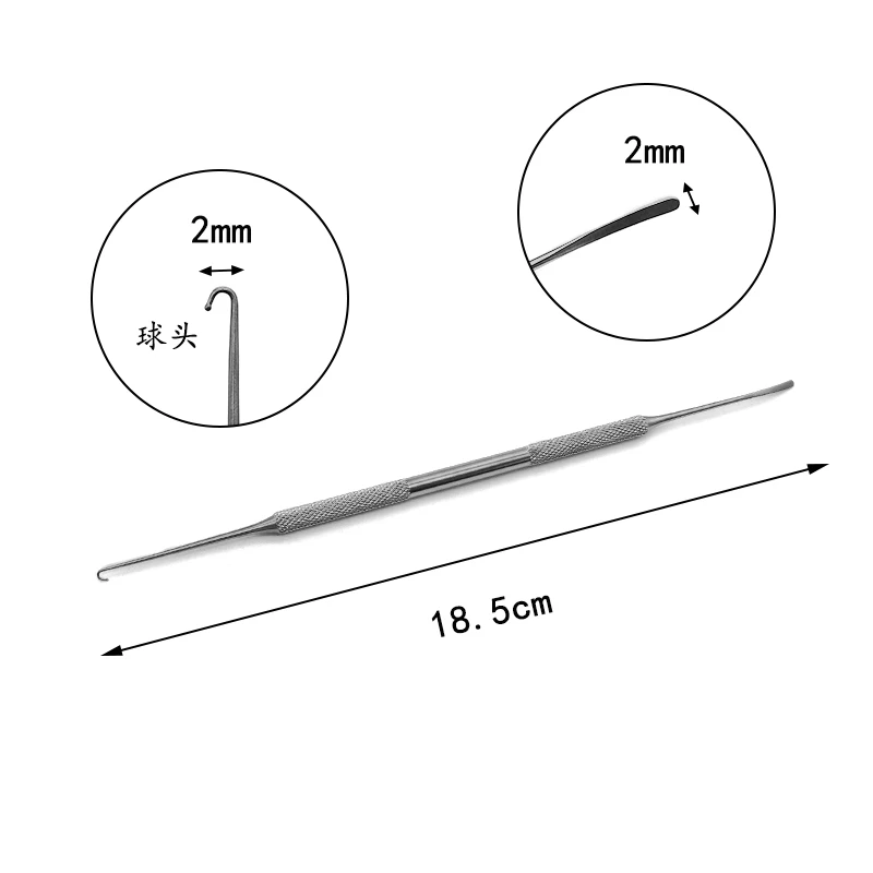 

Double-ended varicose vein pulling hook stripper Vascular hook and pin traction Nerve strippers