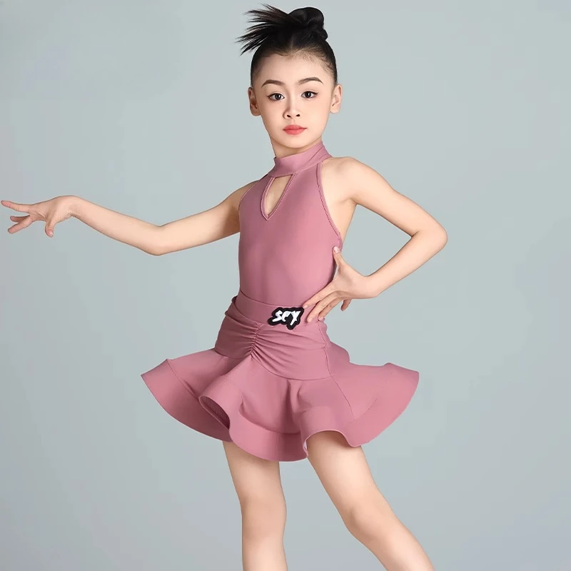 

Advanced children's Summer Latin Dance costume New Style for Girls Professional Daily practice and performance dance costume set