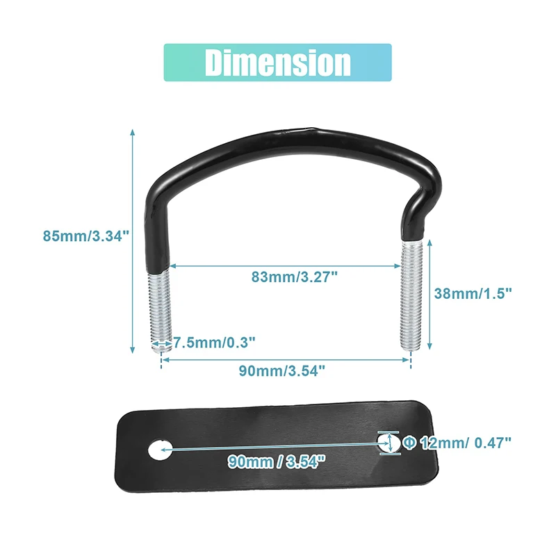 4 قطعة/المجموعة العالمي صندوق السقف U بولت المشابك 83 مللي متر العرض الداخلي تشمل 8 قفل المكسرات 2 الأشرطة مسامير الحديد لحاملات البضائع الآمنة
