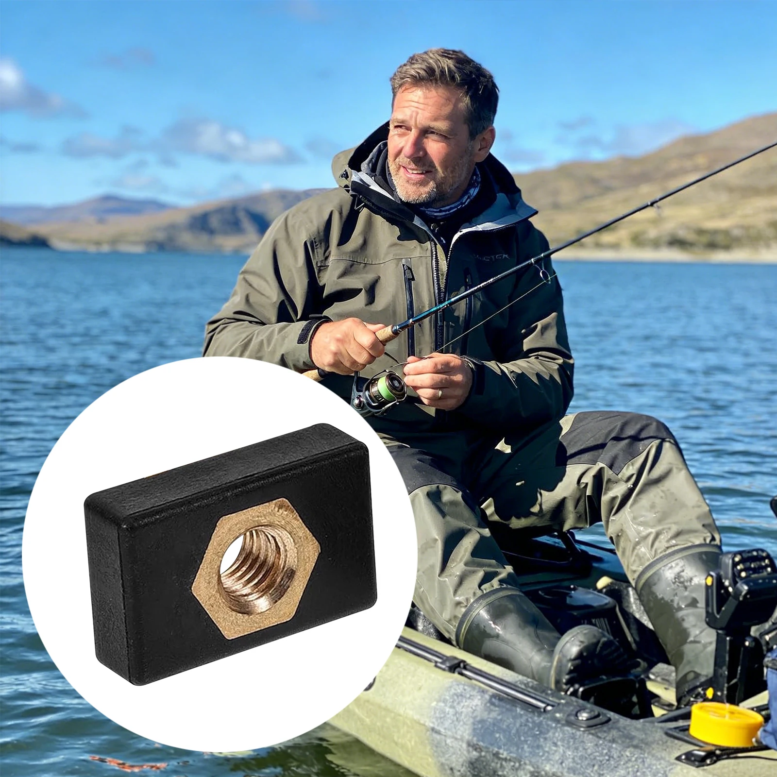 

M6 Copper Sliding Nut Hardware Accessories Side Mount Track Rail Sliders Compatible with Canoes and Kayaks Boating