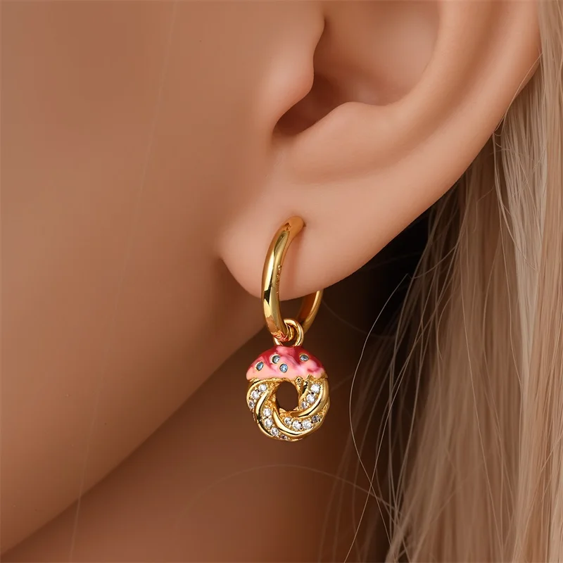 

2026 New 925 Sterling Silver Donut Women Earrings Brilliant Wedding Engagement Star Earrings Jewelry Gifts