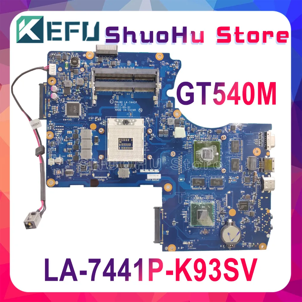 

KEFU For ASUS K93SV K93SM K93S K93 GT630M GT540M PBL80 LA-7441P REV:2.0 Laptop Motherboard Tested 100% Work Mainboard