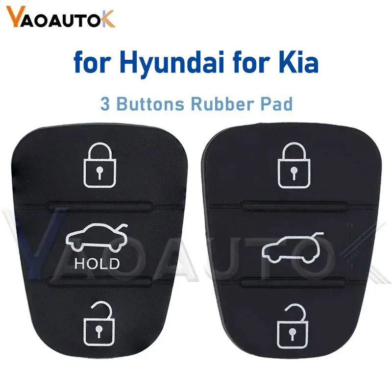 Replacement 3 Buttons Key Shell Rubber Pad For Hyundai IX35 I30 Accent for Kia K2 K5 Rio Flip Remote Car Key Push-button Replace