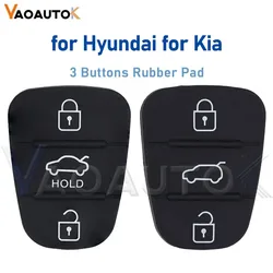 Replacement 3 Buttons Key Shell Rubber Pad For Hyundai IX35 I30 Accent for Kia K2 K5 Rio Flip Remote Car Key Push-button Replace