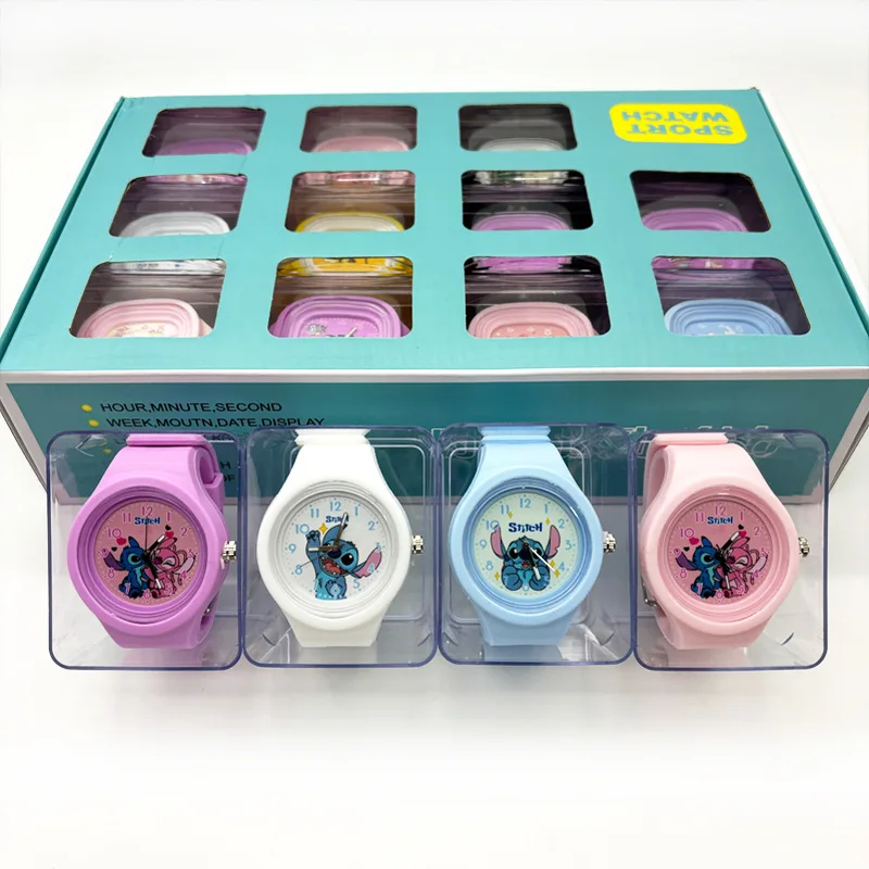 

New Stitch Children Watches for Girls Silicone Strap Round Quartz Kids Watch Boys Student Clock Gift Toys Para Ninos