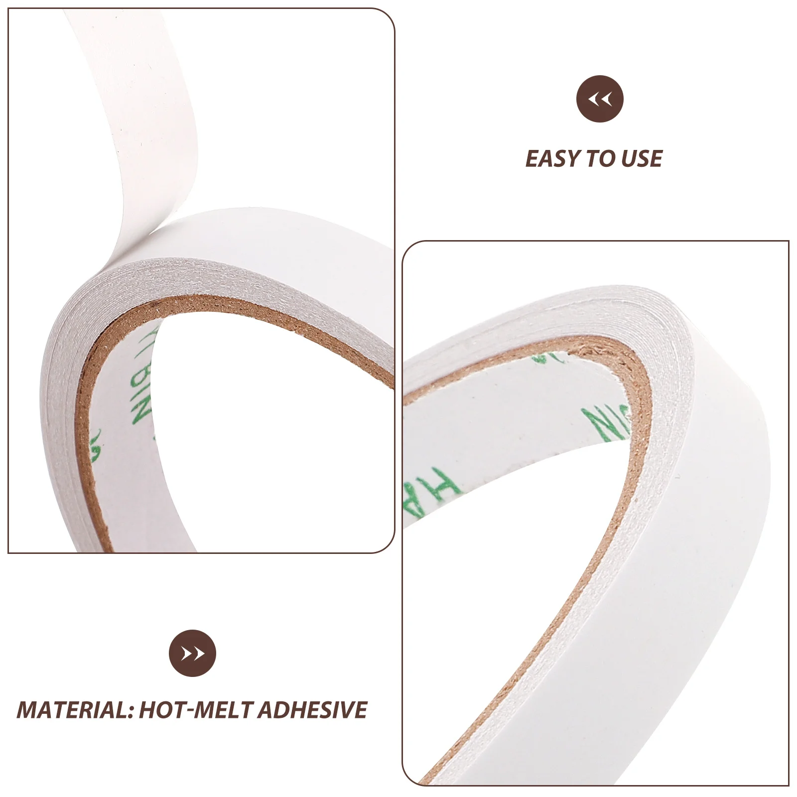 10 Pcs Double Sided Adhesive Tape for Crafts Office Supplies Hot Melt Removable White Easy Use Peel Off Firm Press