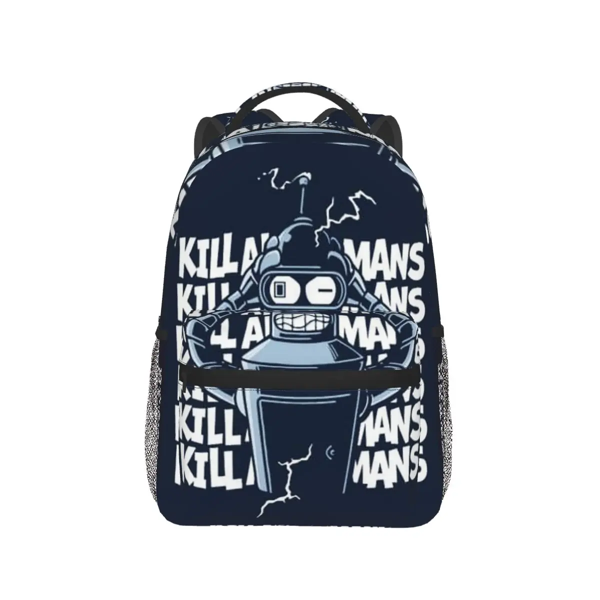 Save The Planet Kill All Humans Bender Futurama Robot Graphic Backpack Hot Sale Daypack Children BookBag School Bag Shoulder Bag