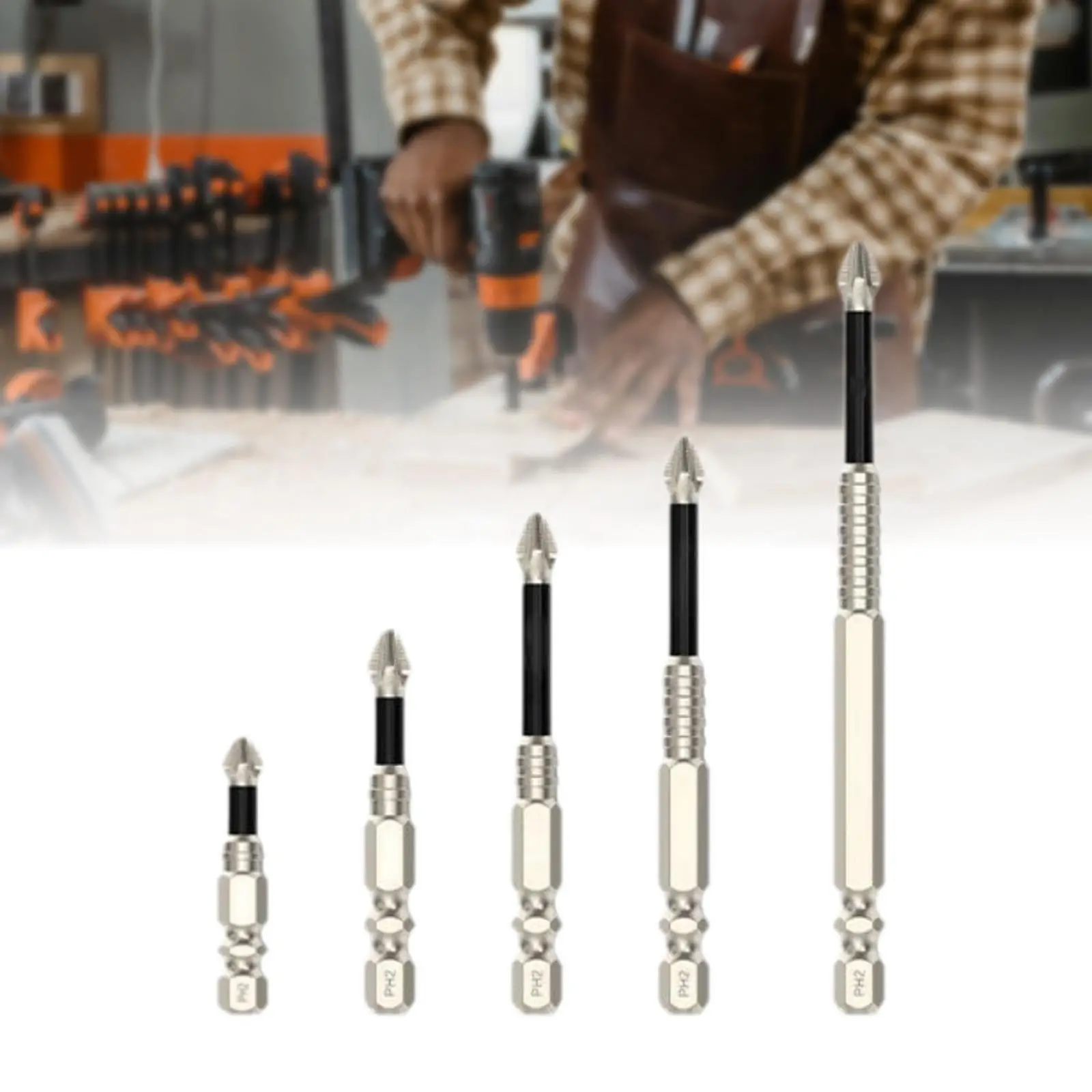 5Pcs Screwdriver Drill Sturdy Insert Bits for Impact Drivers Fixing DIY Use