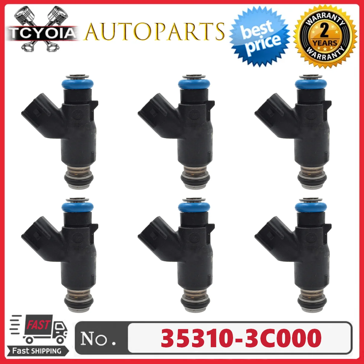 

6pcs/lot Fuel Injectors 35310-3C000 For Hyundai Veracruz Azera Genesis Sonata Santa Fe For Kia Sedona Sorento Amanti 3.3L 3.8L
