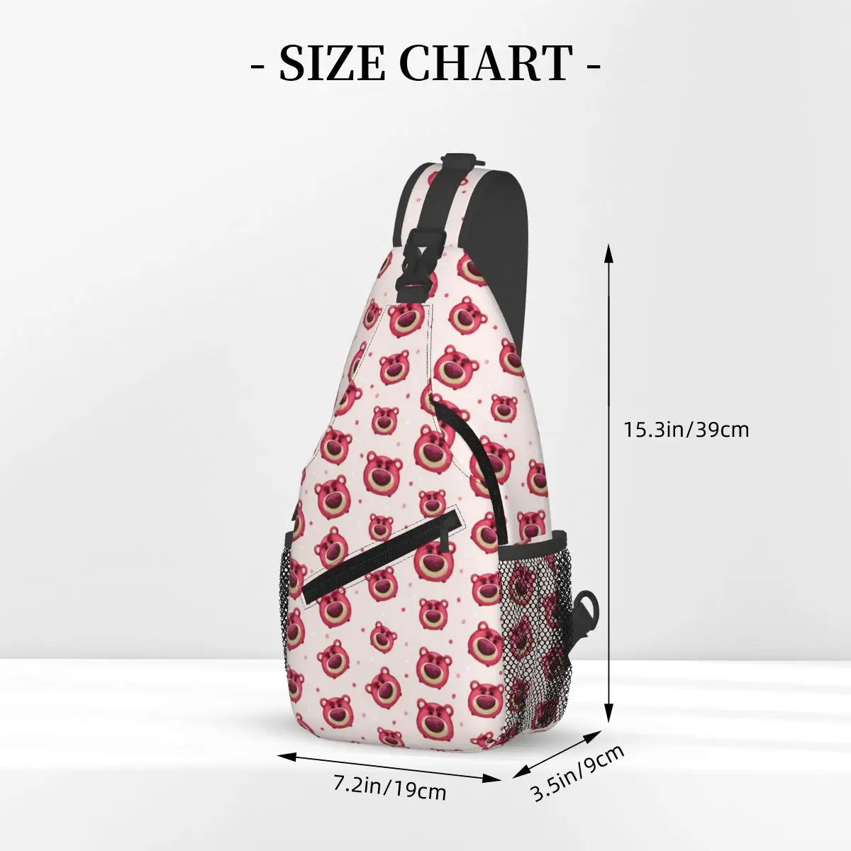 Custom Lotsos Huggin Bear Head Pattern Shoulder Crossbody Chest Backpack Shoulder Chest Bags Sling Bag for Traveling Hiking Bags image 3
