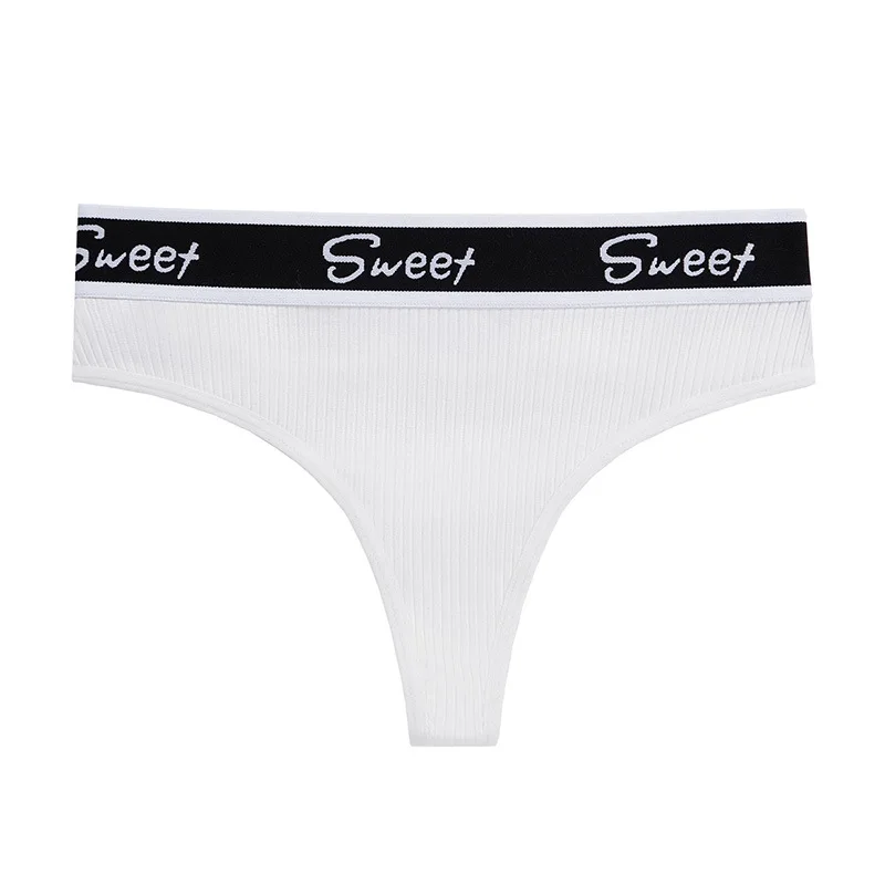 Women\'s Underwear No Trace Panties Sexy Elasticity Pure Cotton Bacteriostatic Stall Thongs Letter Breathable Traceless Briefs