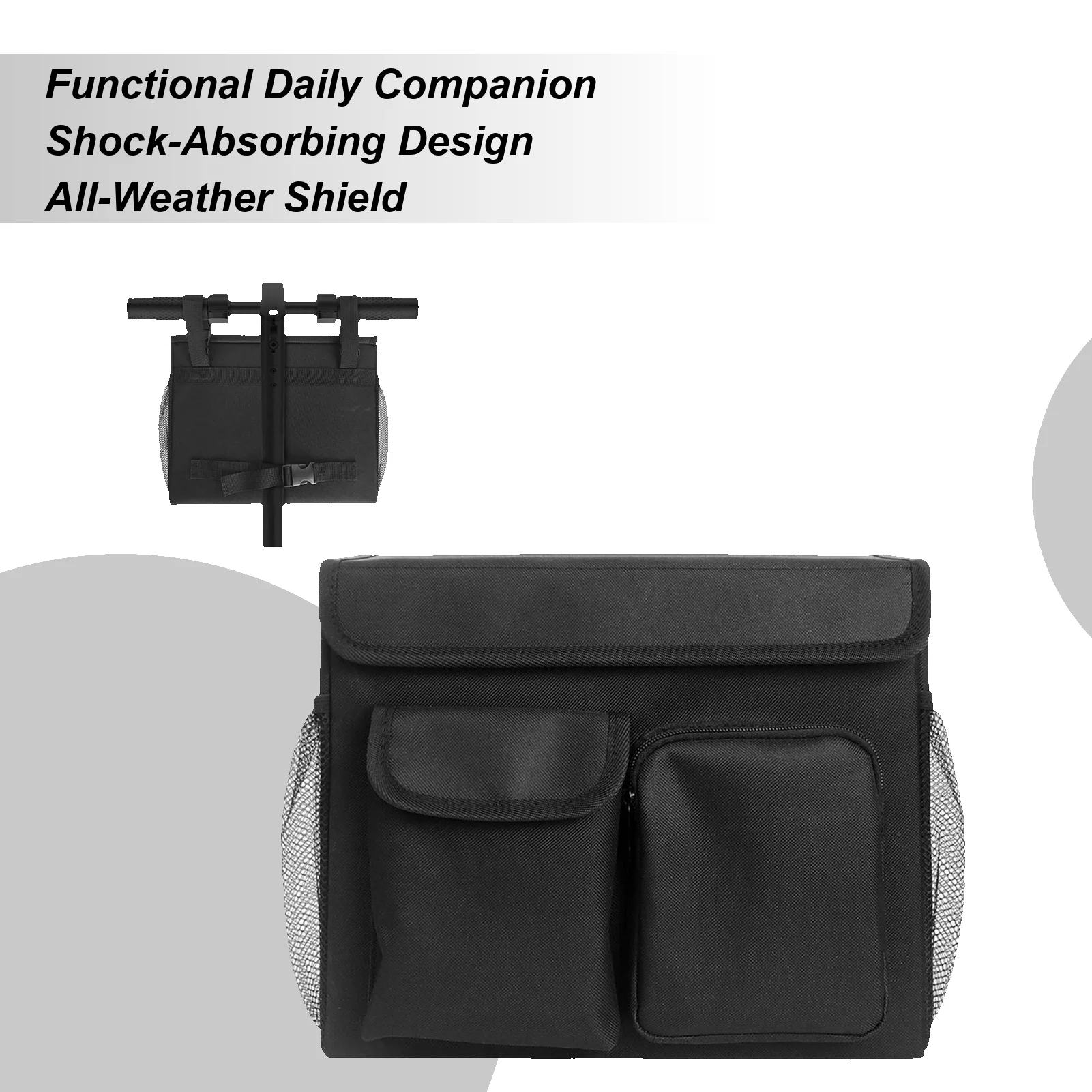 

Scooter Bag Laptop Phone Organizer Shock-Resistant Scooter Bottle Holder for Mountain Biking Wheelchair Bike Touring Beach