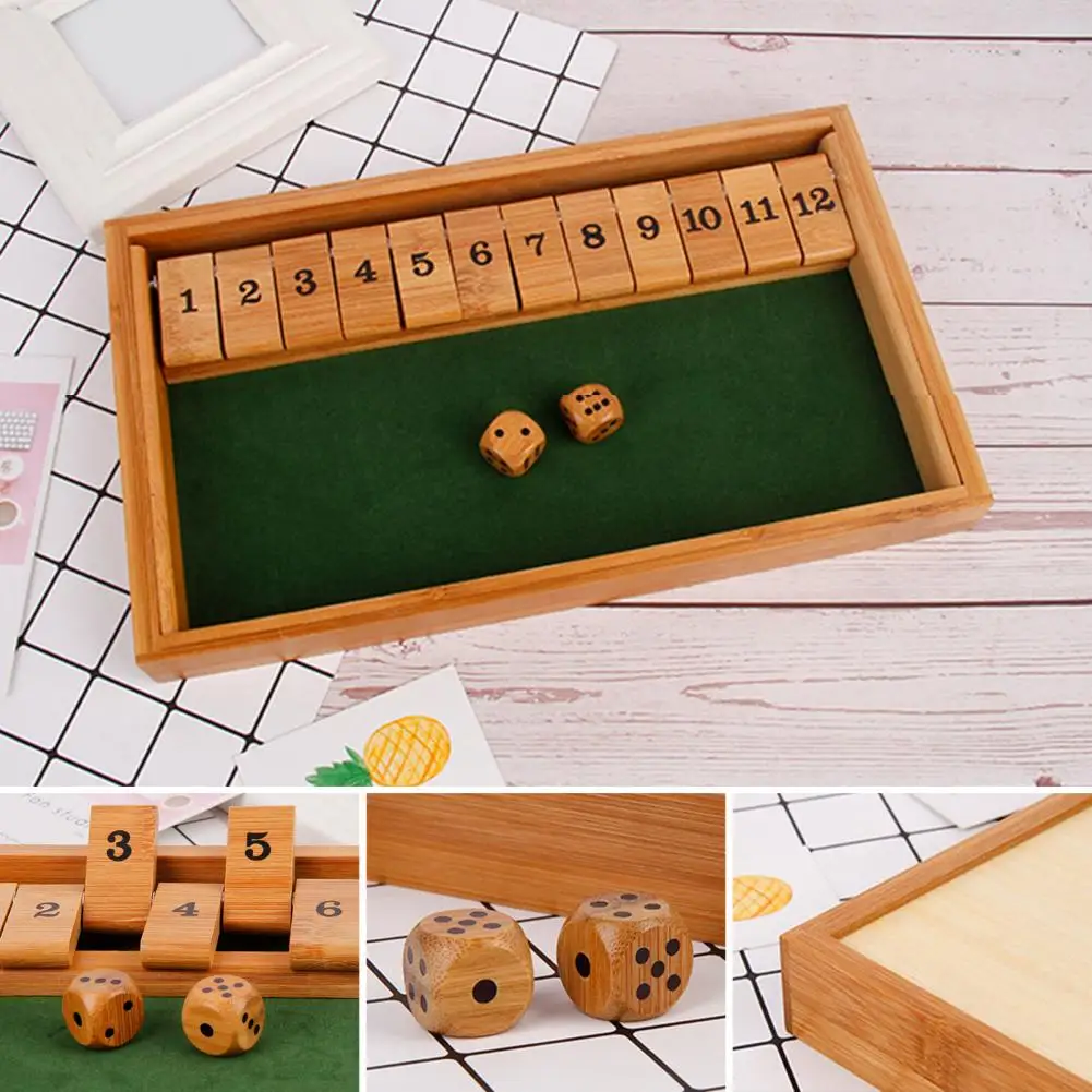 Educational Dice Game Educational Wooden Dice Game for Family Fun Night Math Number Strategy Game with 2 Players Kids Adults Toy