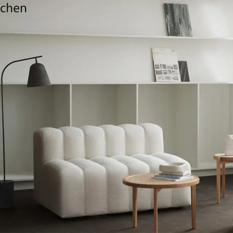 v1  Modern Modular Fabric Living Room Sofa Simple Piano Key Creative Lamb Wool Sofa Set