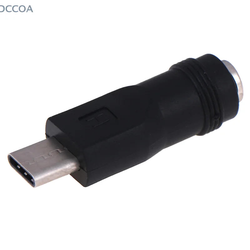 1pc 5.5*2.1mm Female Jack To Type-C 3.1 Male Plug 90/180 Degree DC Low Frequency Adapter For Mobile Phones