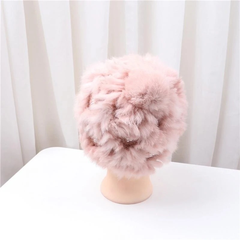 Plush Beanie Ski Beanie Hat Knit Bonnet Skull Hat Winter Ski Hat Couple Hat
