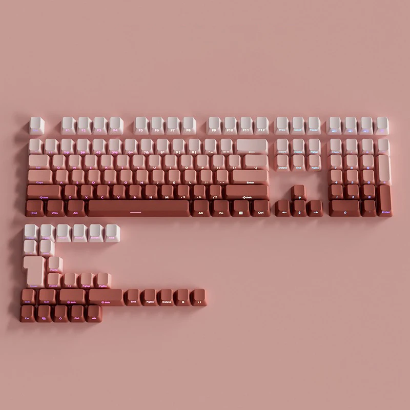 OEM Profile Gradient Keycaps ISO Enter Side Printed PBT Double Shot Keycap For Cherry MX Switch Mechanical Keyboard Key Caps DIY