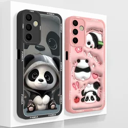 Case For Samsung A15 A 15 Cute Panda Soft Cover For Galaxy A15 Phone Cases Anti Drop Liquid Silicone High Quality Back Protector