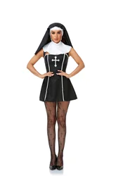 Halloween Purim Church Christian Catholic Missionary Evil Nun Costume Easter Bad Habit Naughty Sister Priest Cosplay Dress