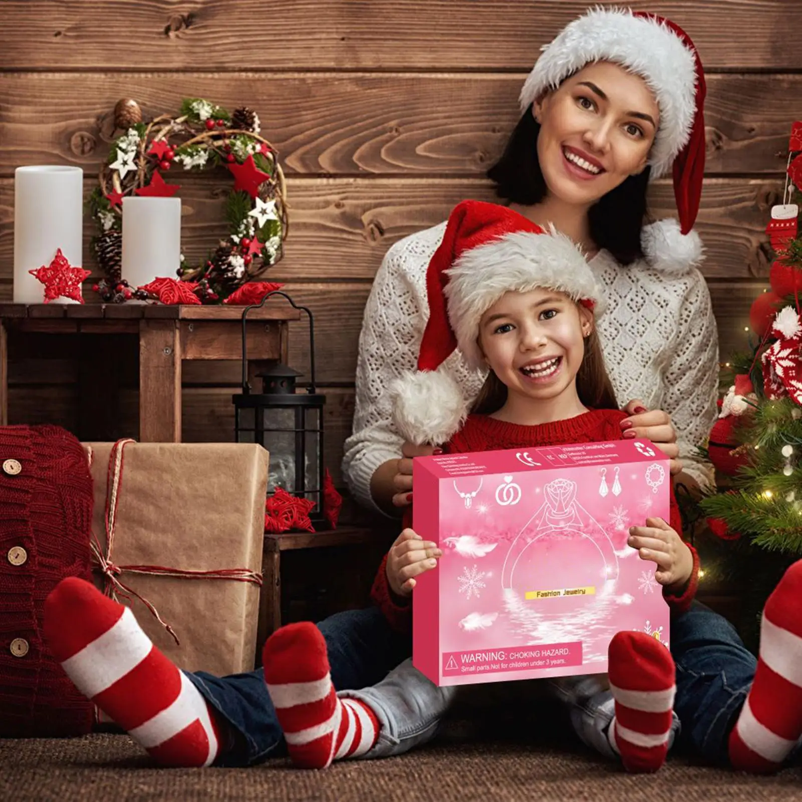 

Рождественский календарь обратного отсчета, ювелирные изделия, сезонный праздничный шарм, 24-дневный рождественский комплект украшений обратного отсчета для подростков, семьи, друзей