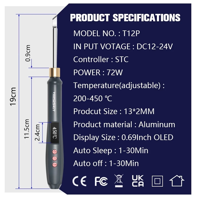 72W T12 Soldering Iron Adjustable Digital Solder Station Equipment SH72 Portable Home Electronics Repair Tool Set