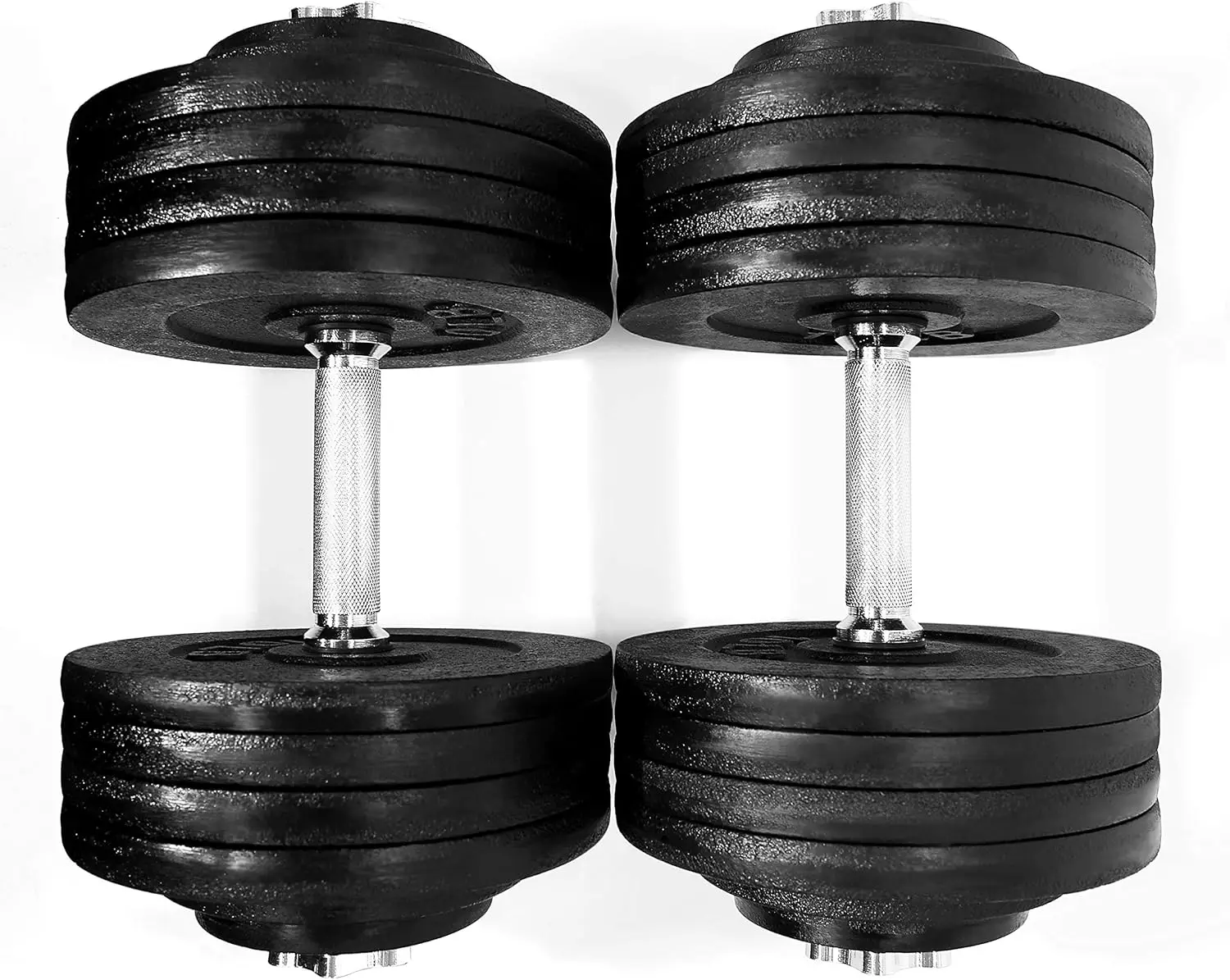 

New one Pair of 40 50 60 105 200 Lbs Adjustable Black Paint cast Iron Dumbbell kit with Stainless Steel Handle (200 LB)