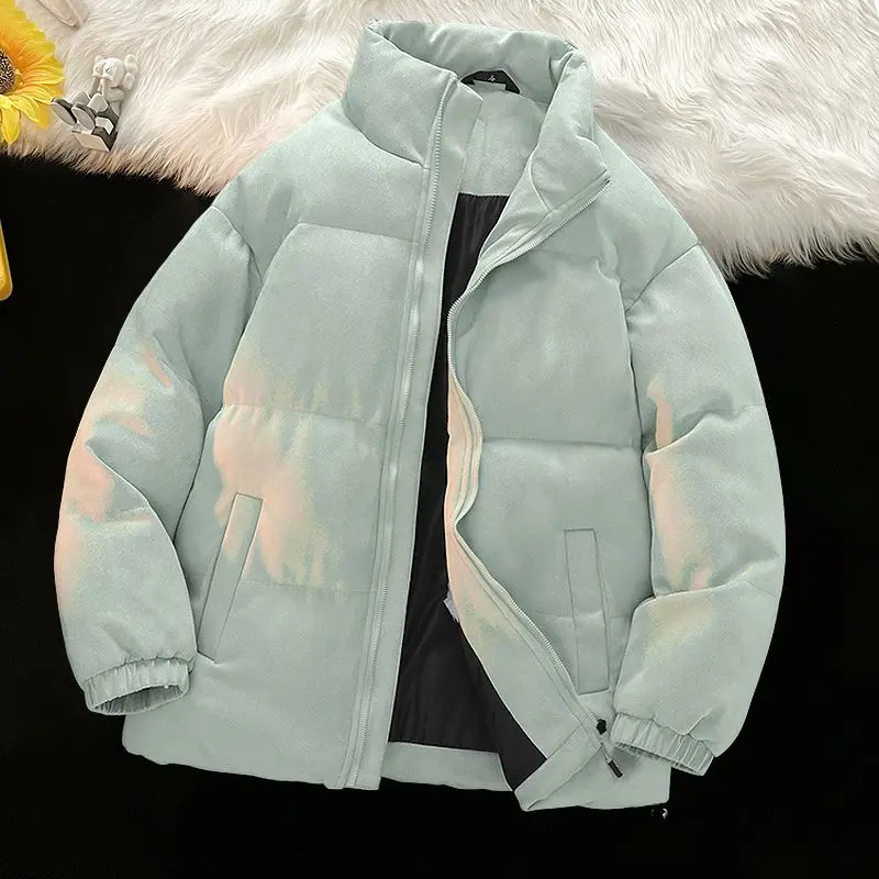 New winter thickened jacket for men, stand collar, cold-proof down jacket, casual jacket, women's top, cotton-padded jacket