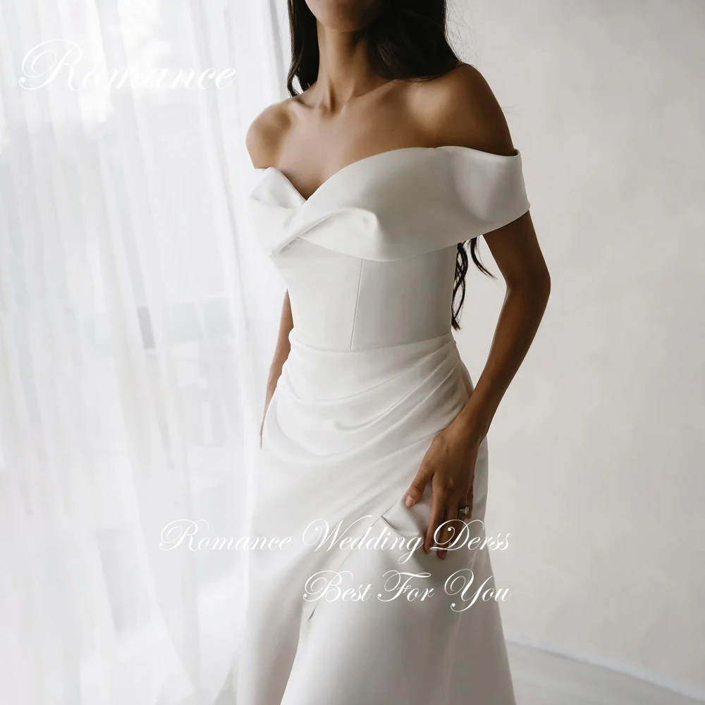 Robe De mariée sirène plissée, épaules dénudées, Sexy, croisé, col en v, dos ouvert, boutons, personnalisée, 2025
