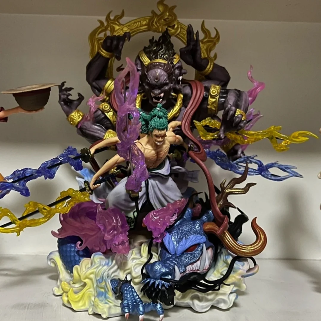 Anime One Piece Gk Model Collectible Figures Nine Sword Style Ghostly Asura Sauron Large Statue Ornaments Creative Models Toys