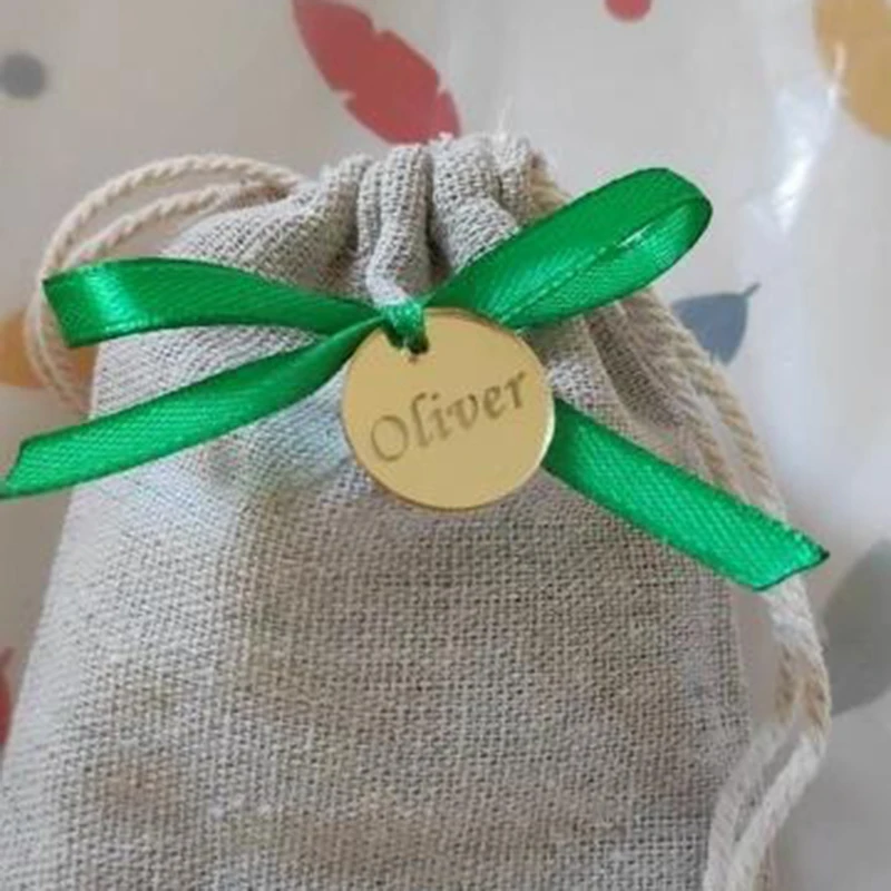 

20/50/100pcs Personalized Baby Shower Name Baptism Mirror Acrylic Tag Wedding Table Party Favors Gift Birthday Party Gift Tags