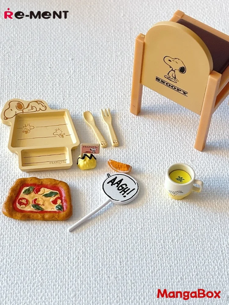 مجموعة لعب مصغرة من Re-ment سنوبي يلتقيك في مقهى الفول السوداني العصرية دمية الحلي تحصيل شخصيات الحركة لعبة للبالغين #3