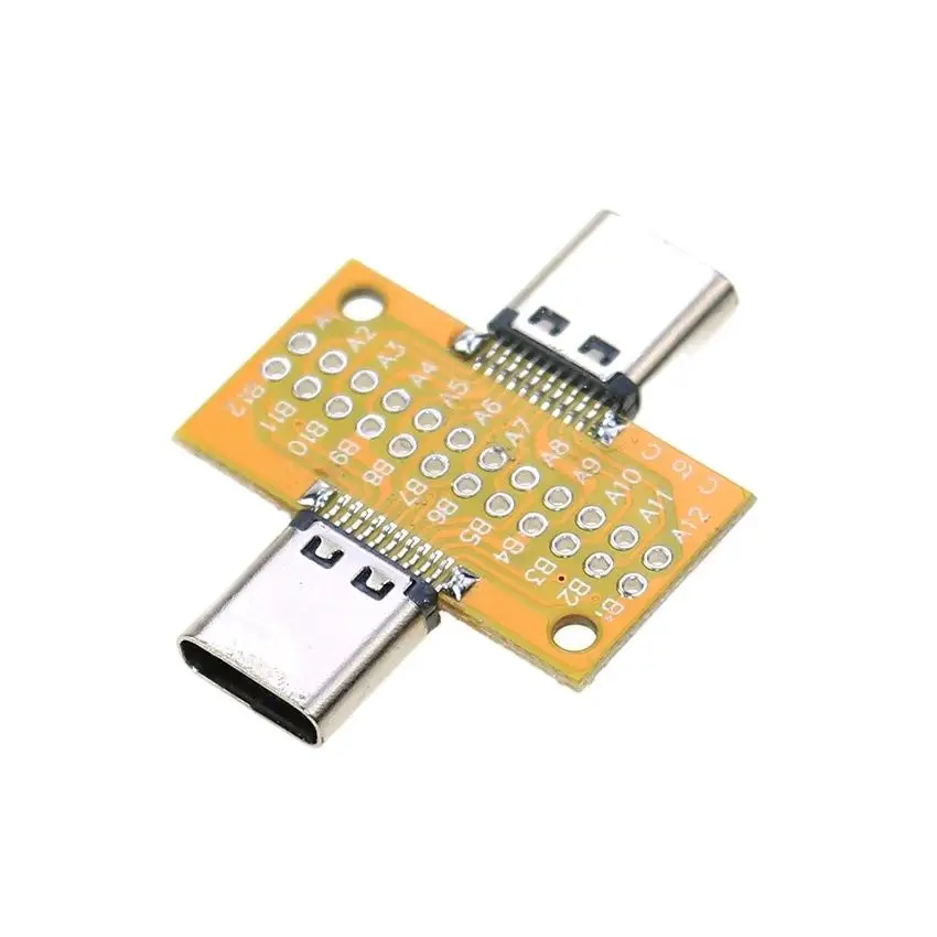 YUXI 1PCS TYPE-C Male to Female Test Board USB3.1 Female to Male 24P Adapter Board PD Fast Charge Extension Data Cable