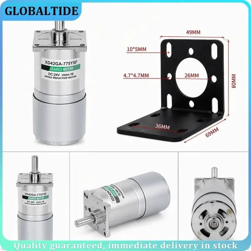 775 Geared Motor 12V DC Micro Reducer 35W High Torque Speed Adjustable DIY Slow Speed Gearbox for Robot Arm Automation