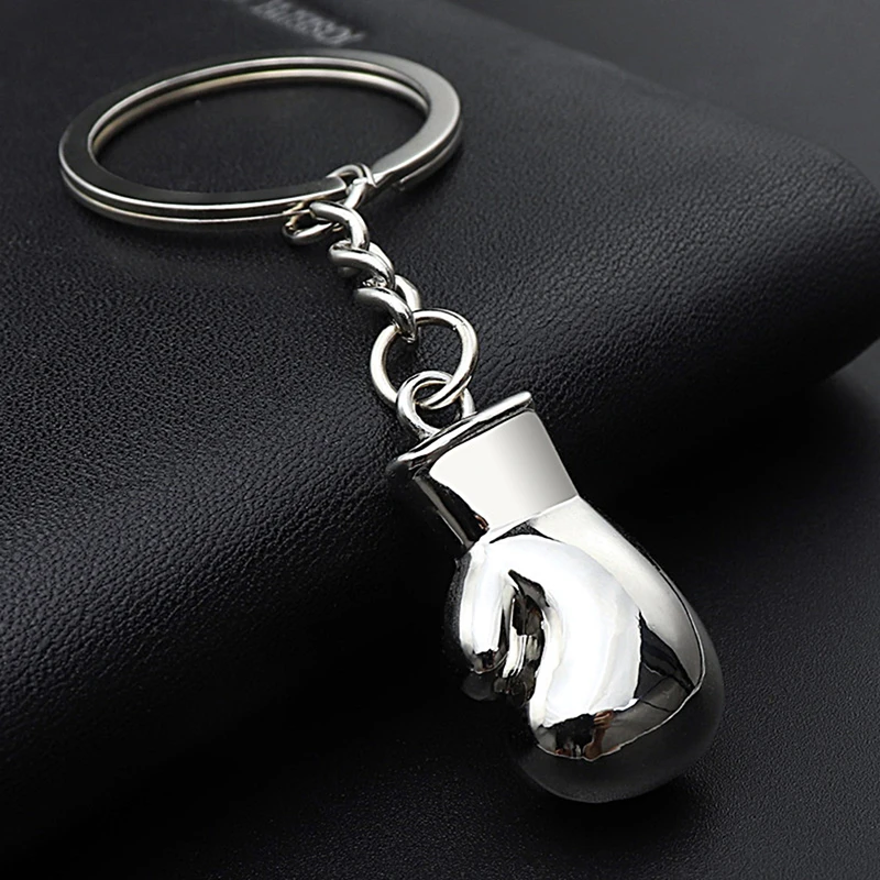 Fashion Men Boxing Gloves Pendant Keychain 3D Metal Boxer Movement Fighting Jewelry Men\'s Car Keyring Club Match Souvenir Gift