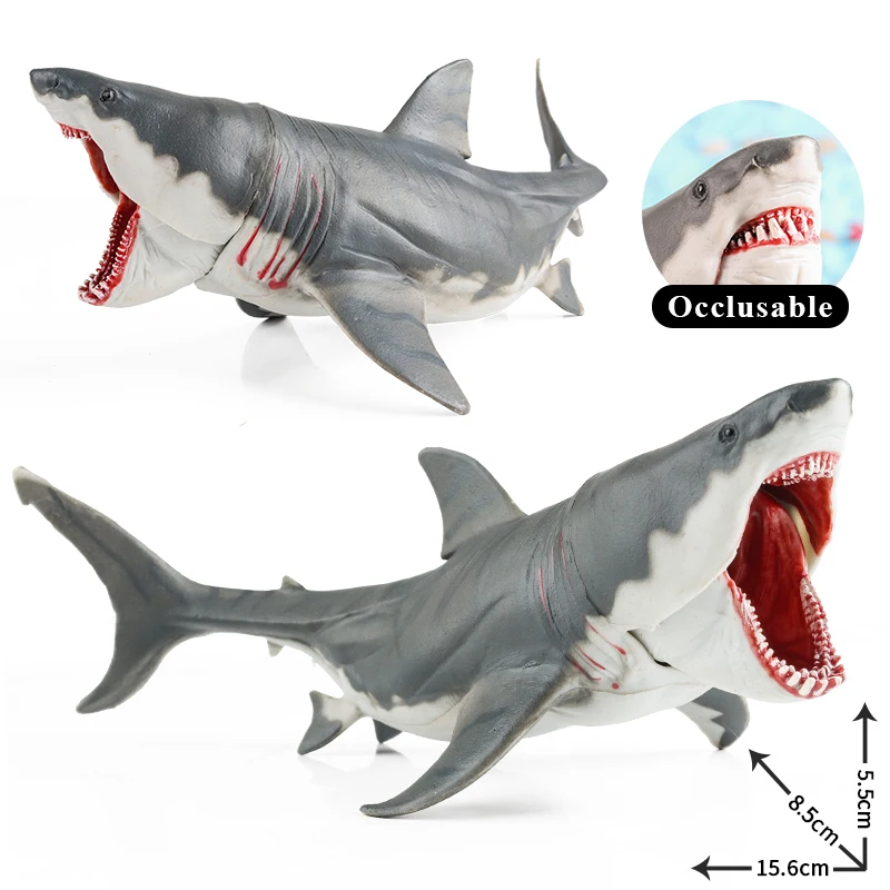 Oenux Sea Life Savage Megalodon Shark Model Action Figure PVC Ocean Marine Animal Educational Collection Toy Kid Gift
