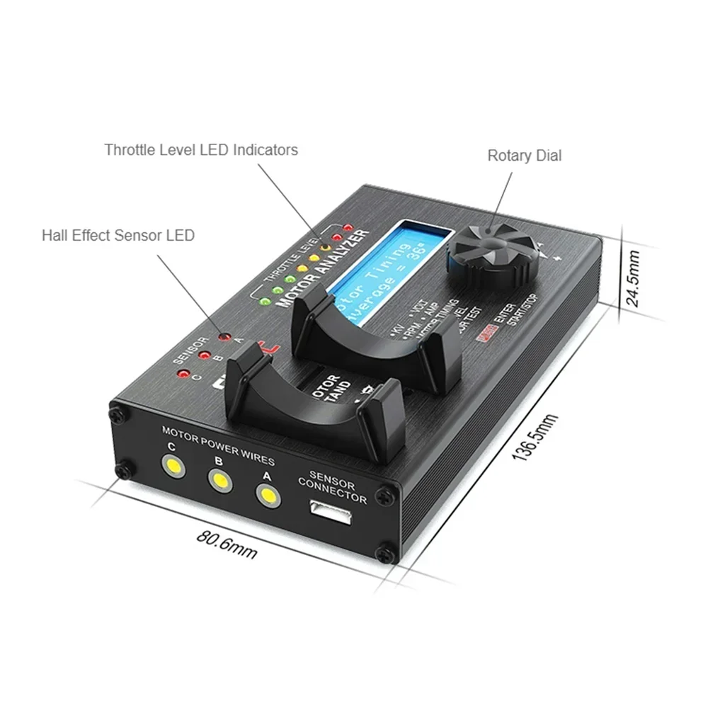 SKYRC Motor Analyzer BL Electric Brushless Motor Analyzer LCD Motor Tester with LCD Display Screen for RC Cars