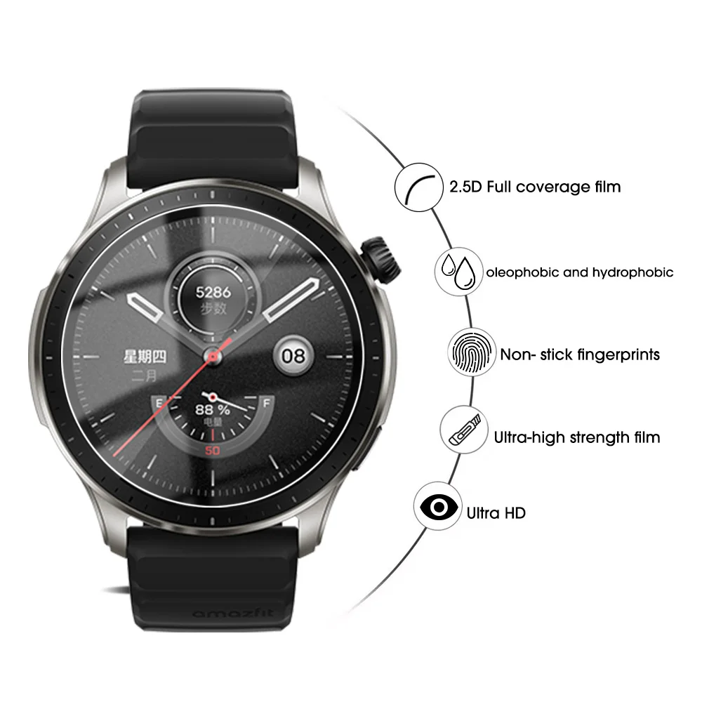 Tempered Glass Screen Protector for Amazfit GTR 4 HD Anti-Scratch Protective Film for Huami Amazfit GTR4 SmartWatch Accessories