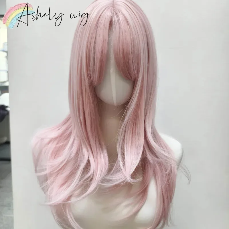 Ashely الوردي شعر مستعار لوليتا أنثى عقال الجسم متموجة نماذج الشعر الوردي في الانفجارات الفرنسية عالية المستوى محاكاة شعر مستعار شعر مستعار اصطناعي