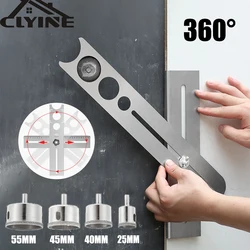 Stainless Steel Ceramic Tile Hole Locator Ruler 360 Degree Adjustable Punching Punching Measure Tools For Building Ruler Puncher