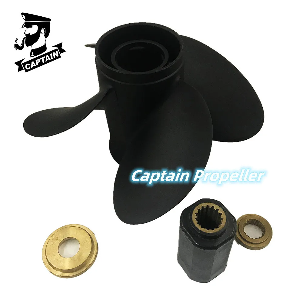 Captain Boat Propeller 13x17 Fit Yamaha Outboard Engine 50 60 70 75 80 90 100 130HP Aluminum Alloy 4 Blade 15 Tooth Spline