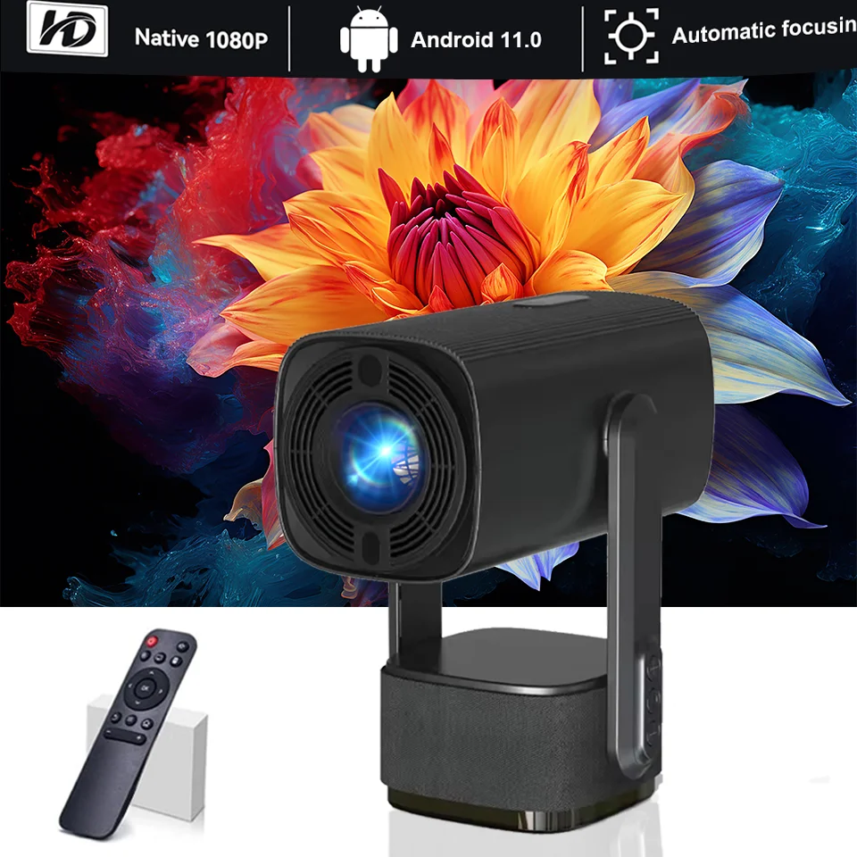 Projector With WiFi and Bluetooth 1080P Intelligent Projector Dolby Audio and Trapezoidal Projector Suitable For Home Projector