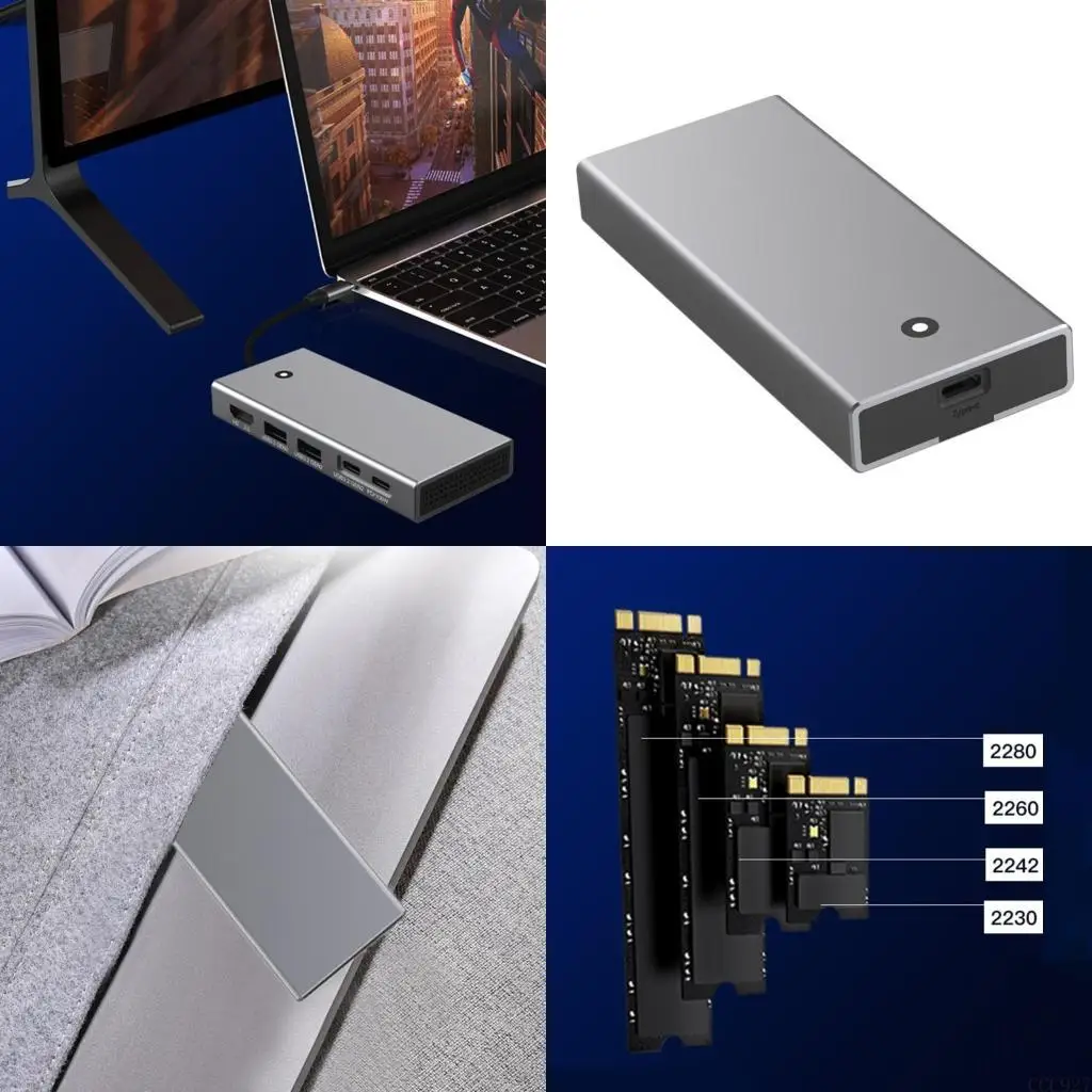 

B03F TypeC Docking Station M.2 Two Protocols 4K HDMIcompatible PD100W USB3.2 10Gbps