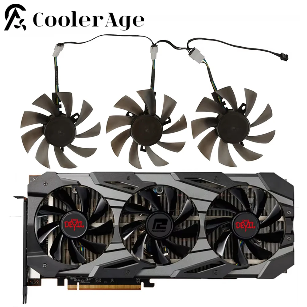 Video Card Fan Replacement For Powercolor RX 5700 XT Red Devil 8GB GDDR6 85MM T129215SU RX5700XT Graphics Card Cooling Fan