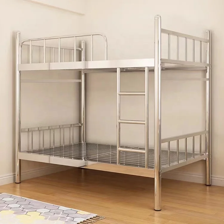 304 Stainless Steel Family bed High and Low Bunk Beds Thickened stainless steel bunk beds for adults