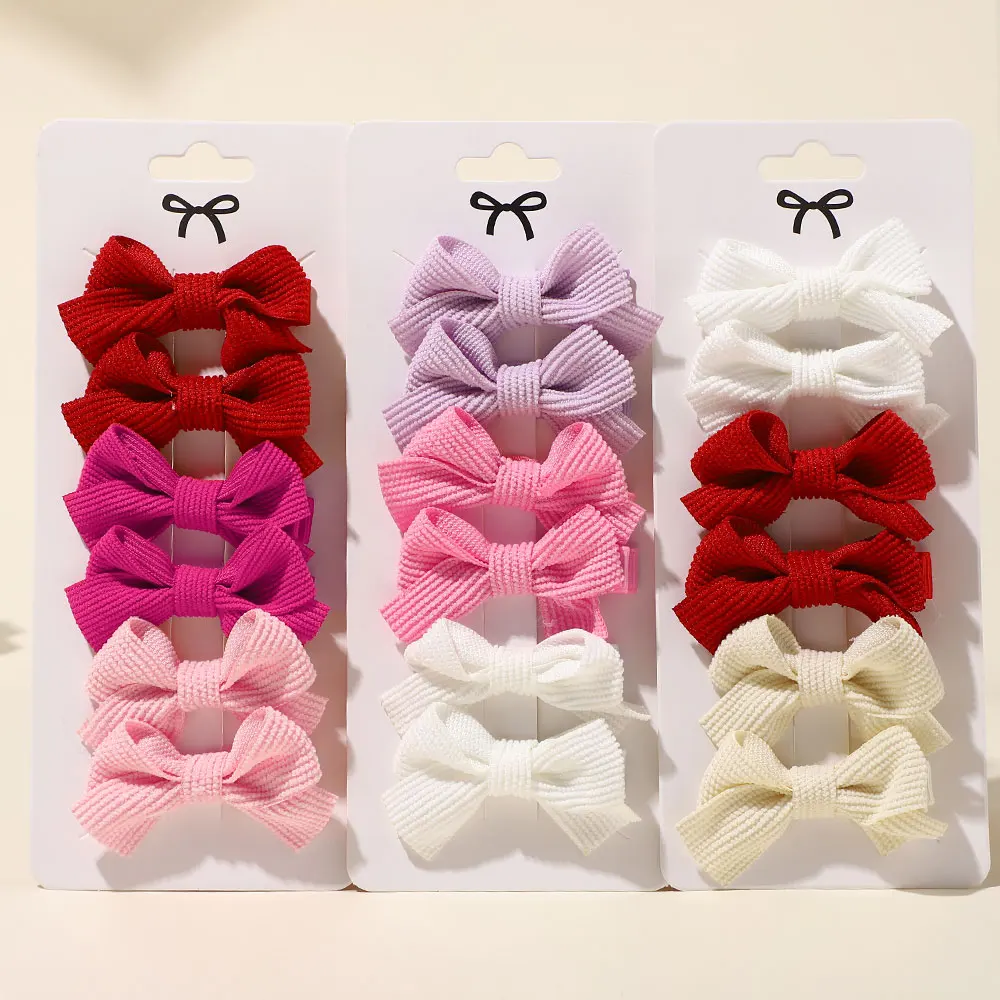 

6 Pcs of Children's Striped Butterfly Hair Clips for Girls' Fabric Edges and Cute Princess' Side Clip Retro Hair Accessories