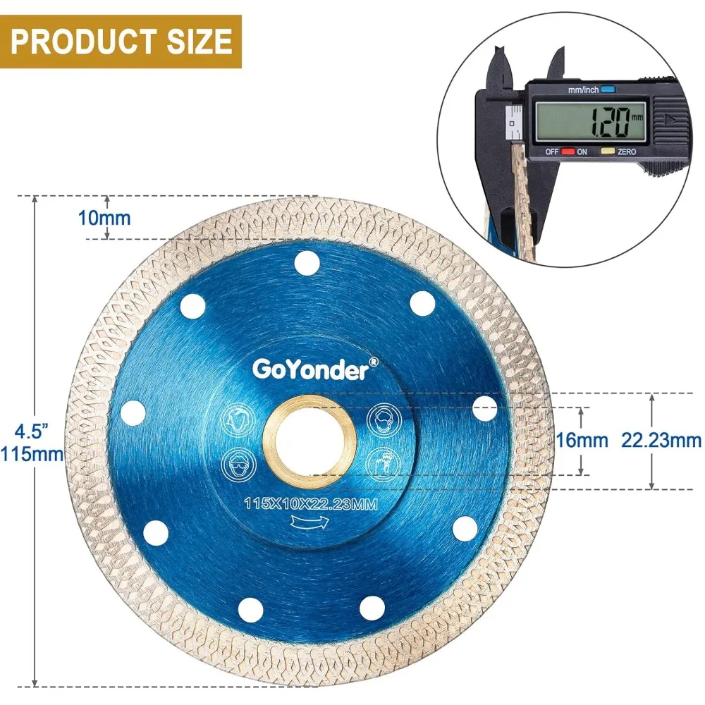 4.5 Inch Super Thin Diamond Saw Blade for Cutting Porcelain Tiles,Granite Marble Ceramics (4.5